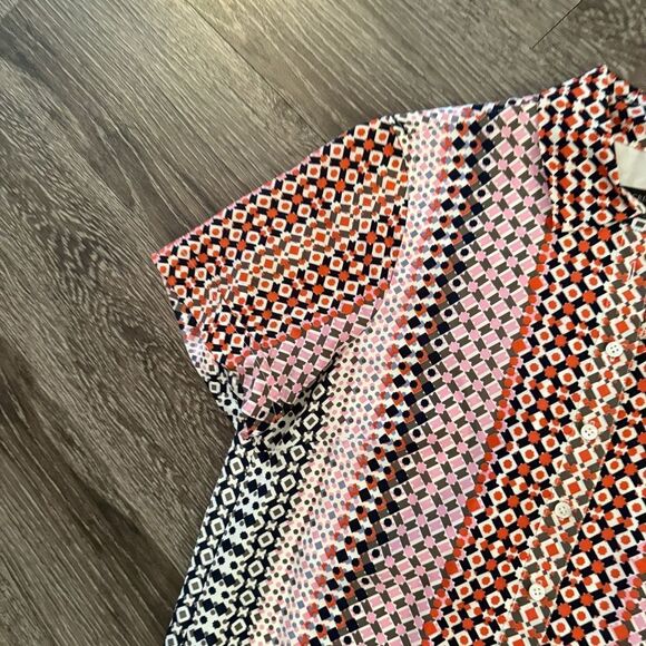 J. Crew Women's Multicolor Geometric Print Silk Dress - Picture 2 of 9